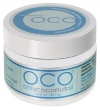 OCO coconut oil helps remove heavy makeup.