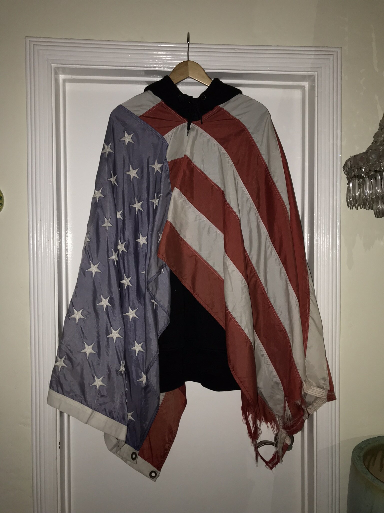 Flag Hoodie in Black