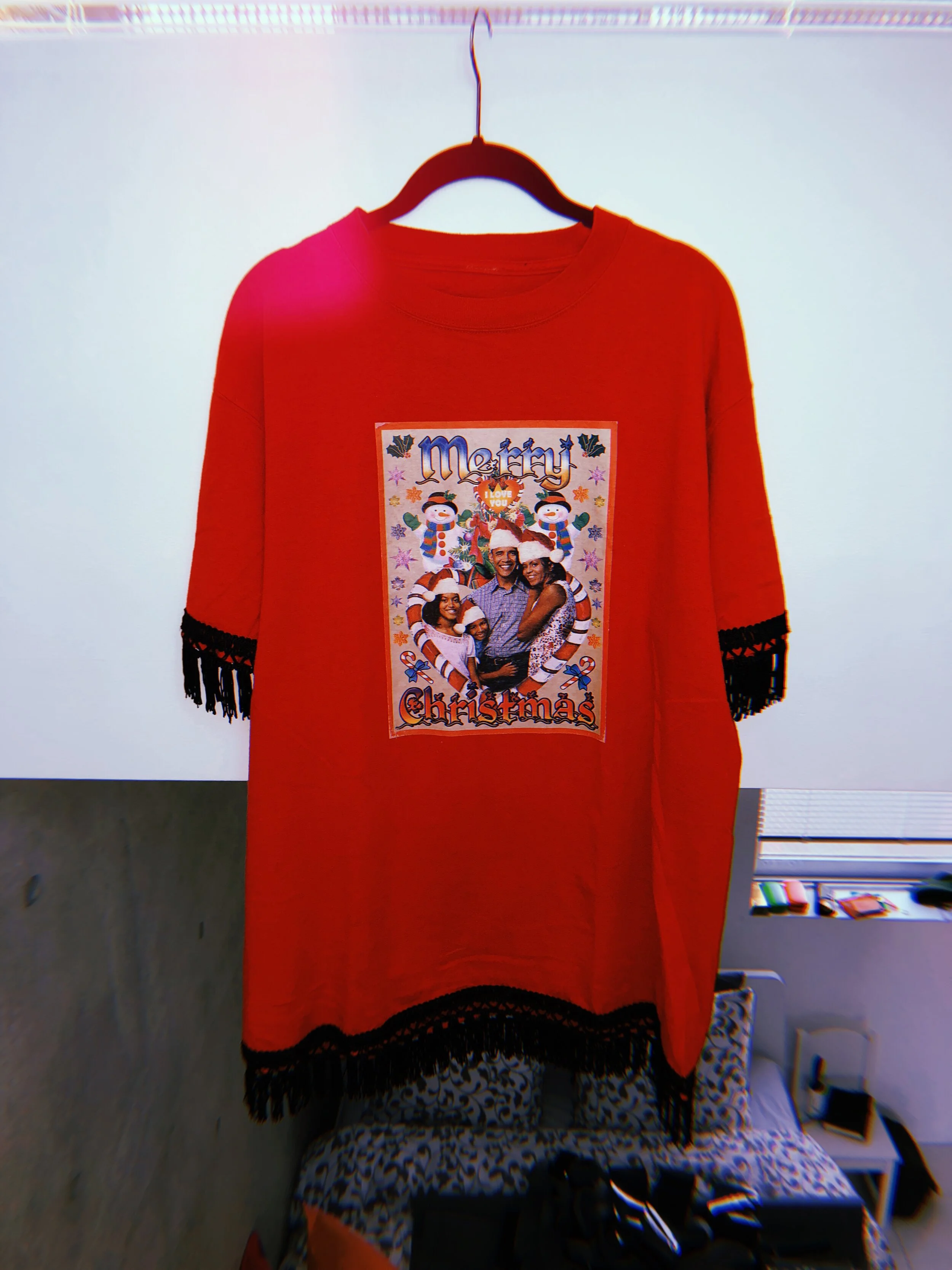 Obama Family Christmas Shirt with Fringe