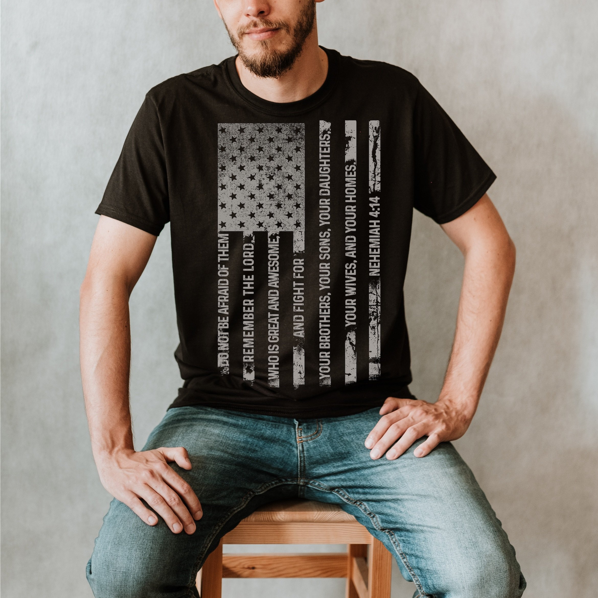 Legacy Dads Flag Shirt - Nehemiah 4:14