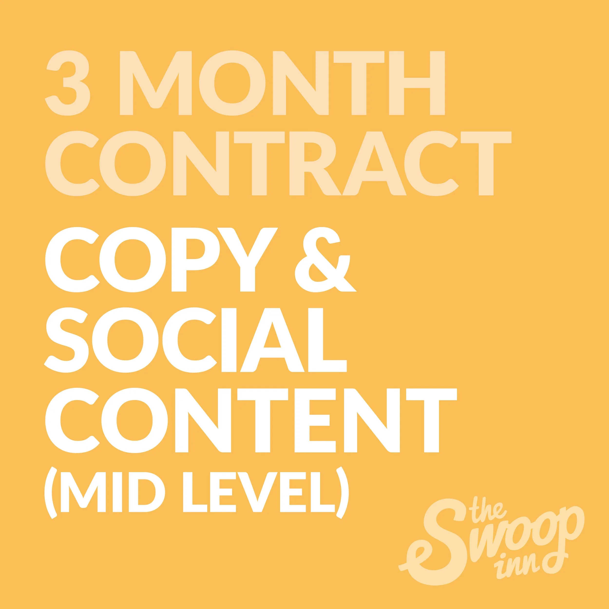 FILLED - 3 MONTH CONTRACT: Copy &amp; Social content (Mid)