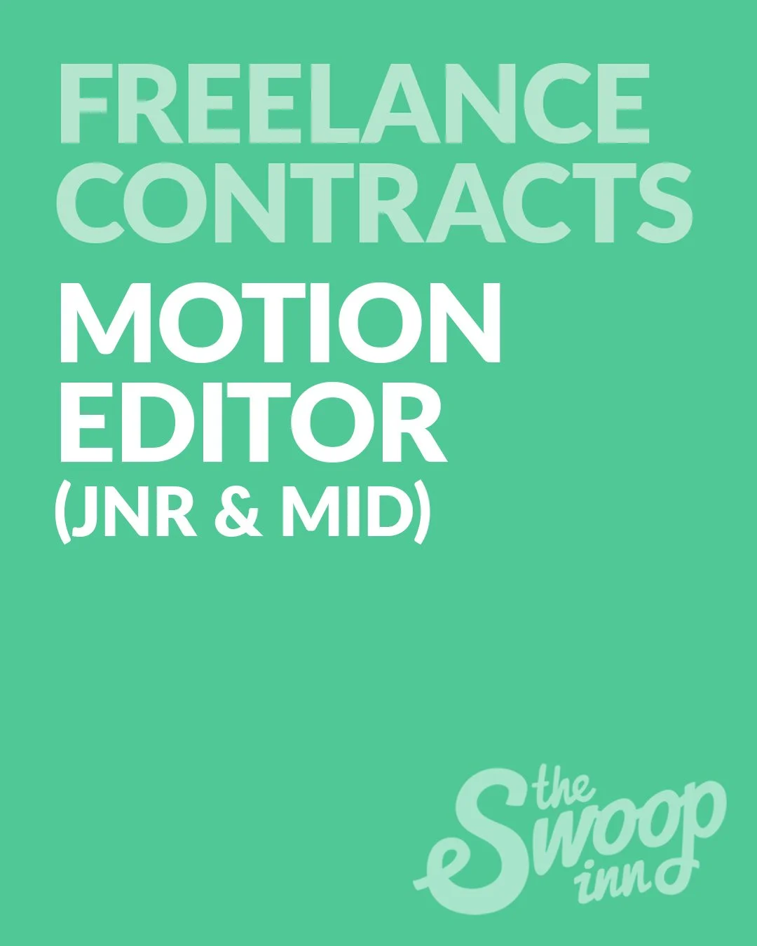 A call out to all talented Motion Editors (junior &amp; mid level) for freelance contracts with our exciting &amp; varied client list. Check out our jobs page for more&hellip; 
.
.
#theswoopinn #sydneycreative #sydneycreatives #freelancedesign #freel