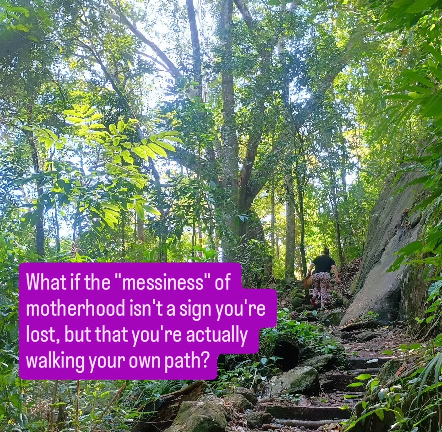 Walking this rainforest path with my kids reminded me of that. Sometimes the way forward isnt clearly marked, the next firm footing isn't clear , and you can't always see what's around the bend. 

And still, the path is ours to walk. 

For me, it's a