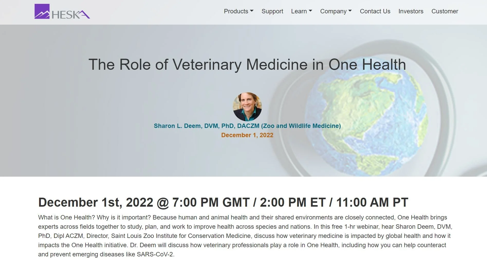 The Role of Veterinary Medicine in One Health