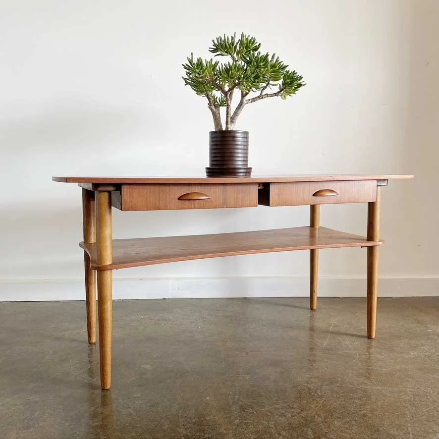 Teak two tier coffee table