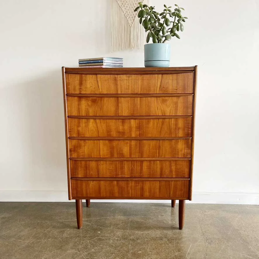 Danish tallboy chest of drawers
