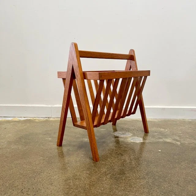Teak mid-century magazine rack