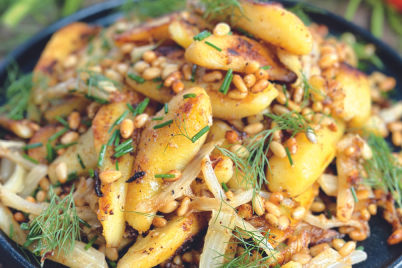 Pan-Fried Potatoes &amp; Pine Nuts