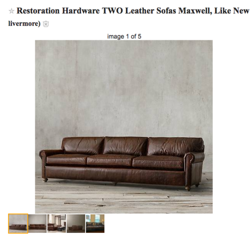 How To Get Anything You Want From Craigslist Eliza Kern Design Eliza Kern Design, Craigslist Restoration Hardware Sofa