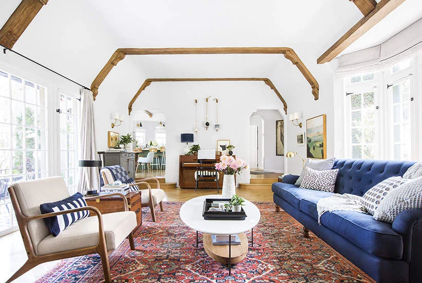 Emily Henderson's living room in Real Simple