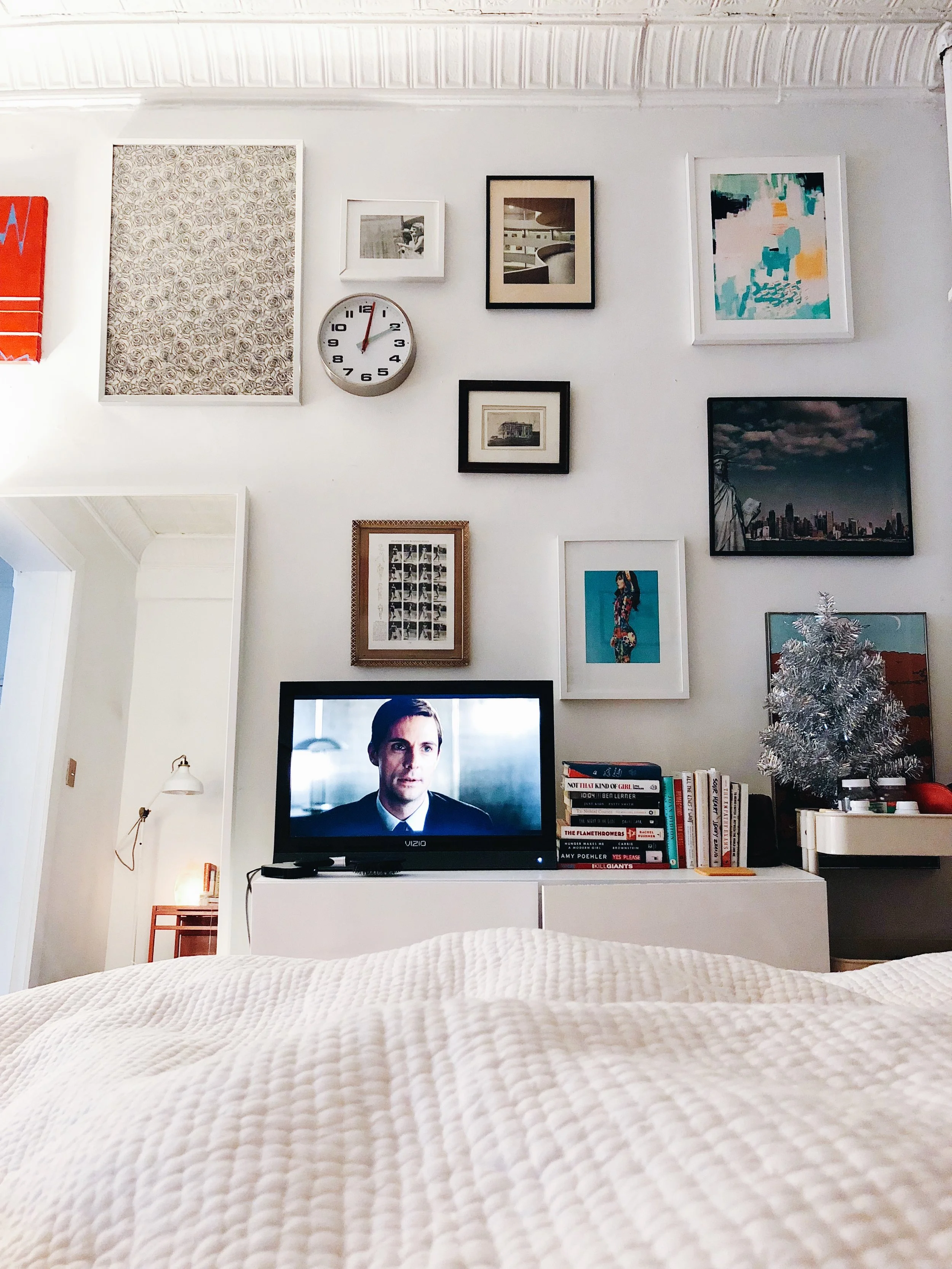 The current arrangement of my art in Brooklyn. Also, The Crown.
