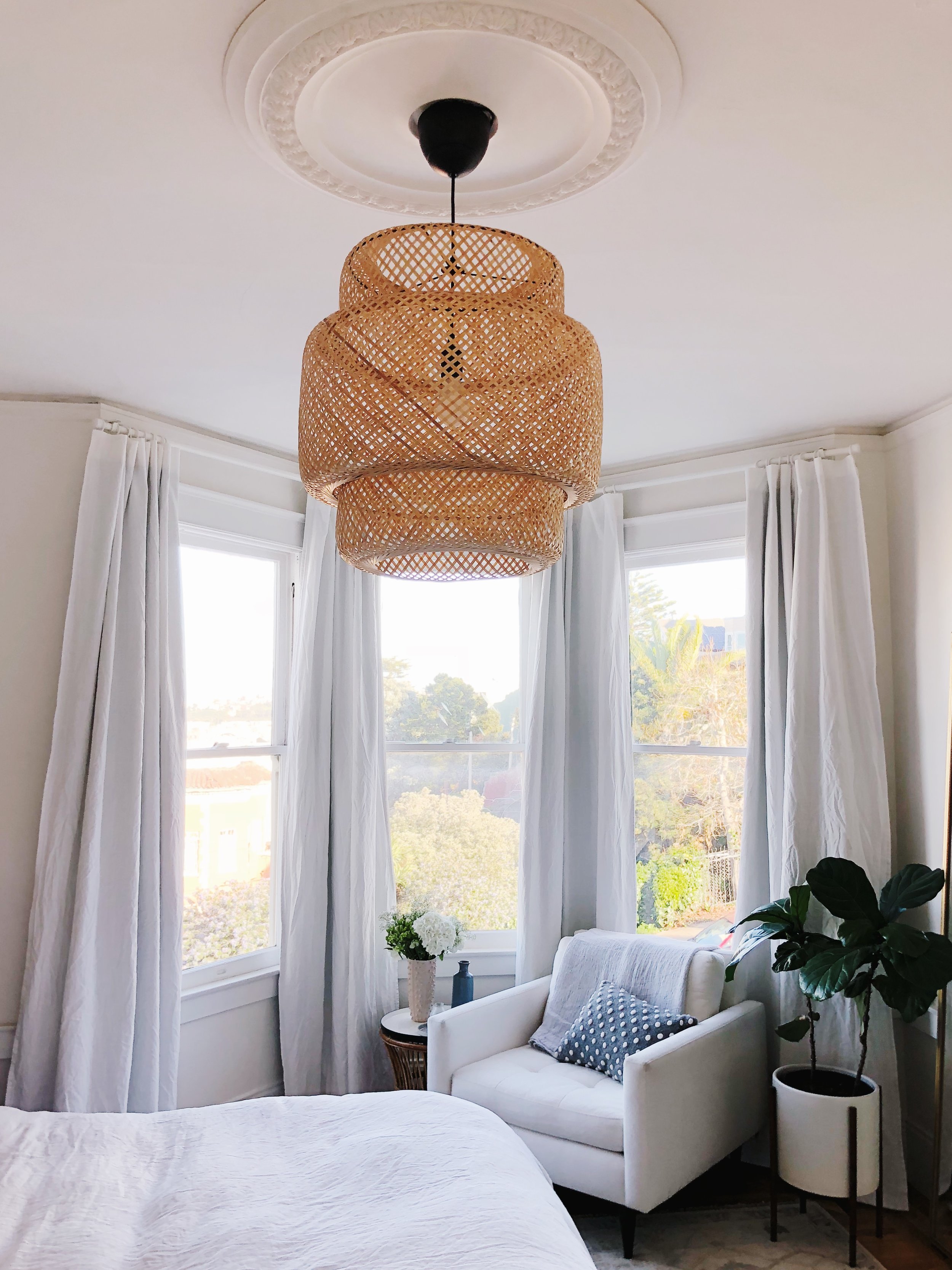 How To Hang Blackout Curtains On A Bay Window Eliza Kern Design