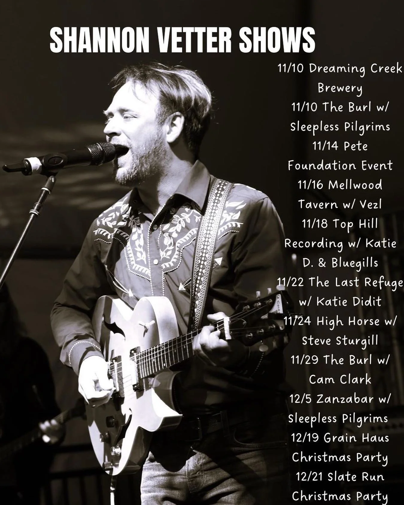 2024 has been an incredible year for me in so many ways. Here&rsquo;s what I&rsquo;ve got on the books for the rest of it! 
11/10 at @dreamingcreekbrewery for a brunch event 
11/10 @theburlky w/ @restlesslegstringband and @driftwoodgypsy 
11/14 w @an