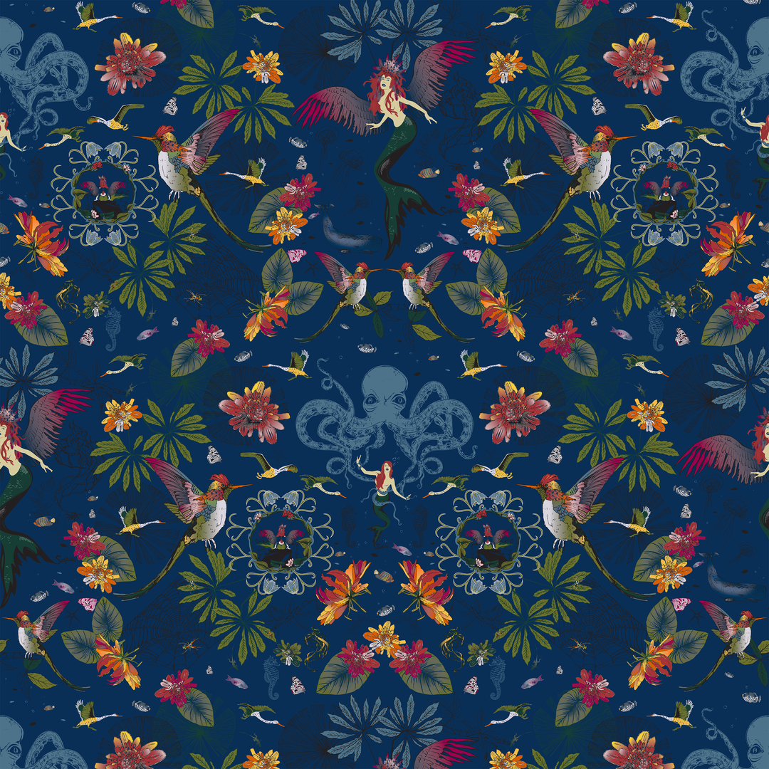 Surftides Hotel, Lincoln City, Oregon, USA /// Atargatis /// Mirror repeat wallpaper print /// 55 x 50 cm 