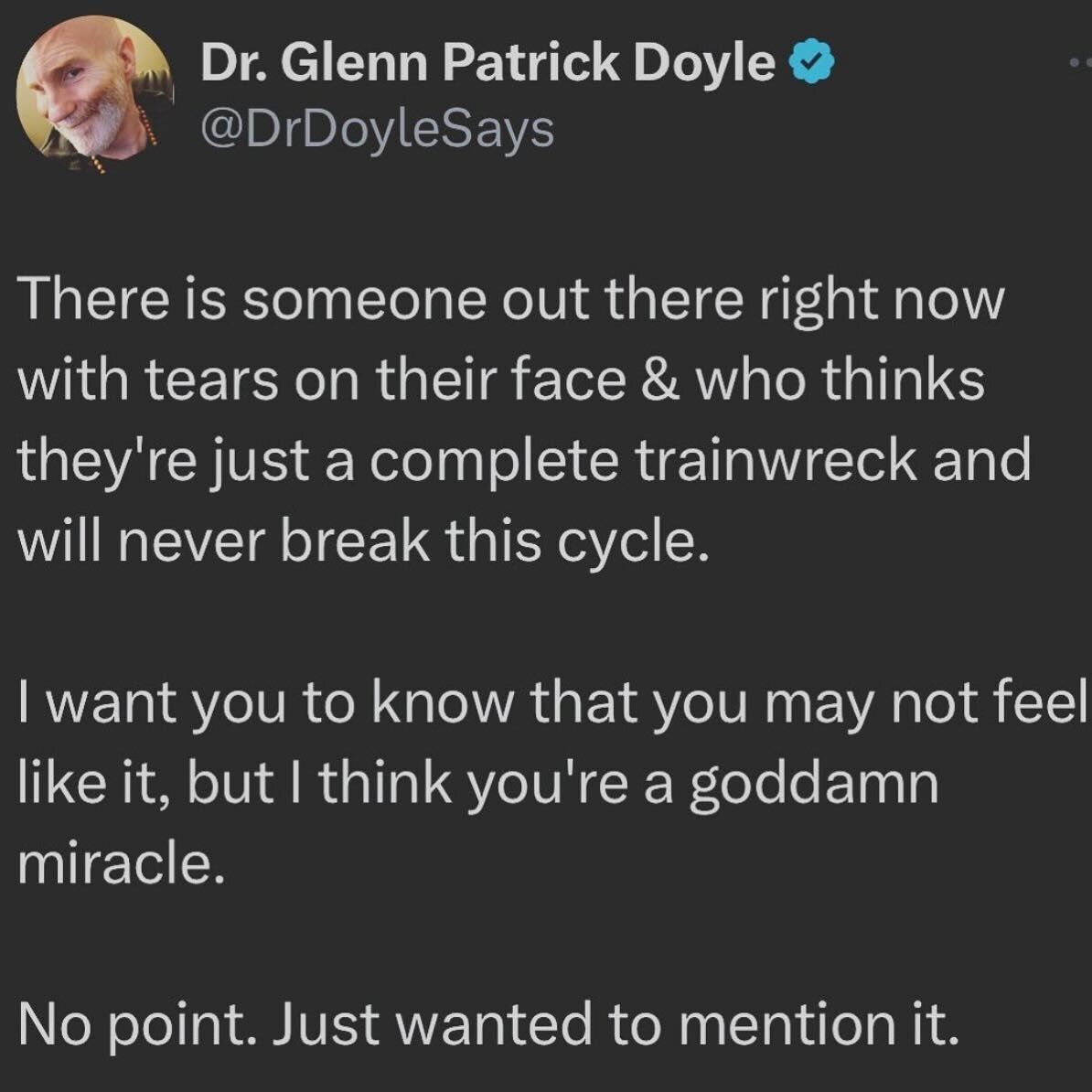 I concur. You totally are a miracle. ✨keep going. I love you. X
#justkeepswimming 🐠