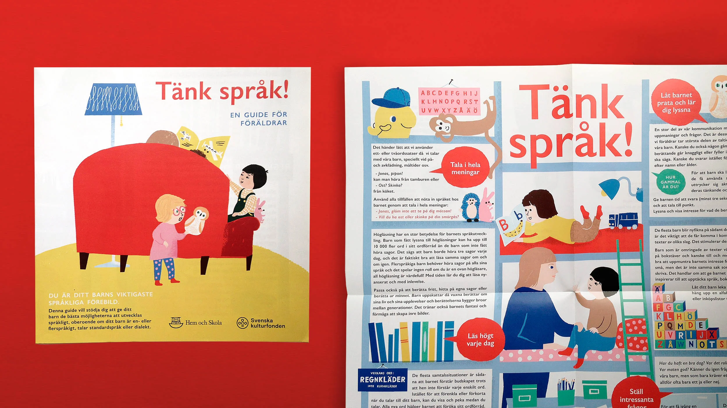 Illustration, layout: Tänk språk! En guide för föräldrar, Svenska kulturfonden