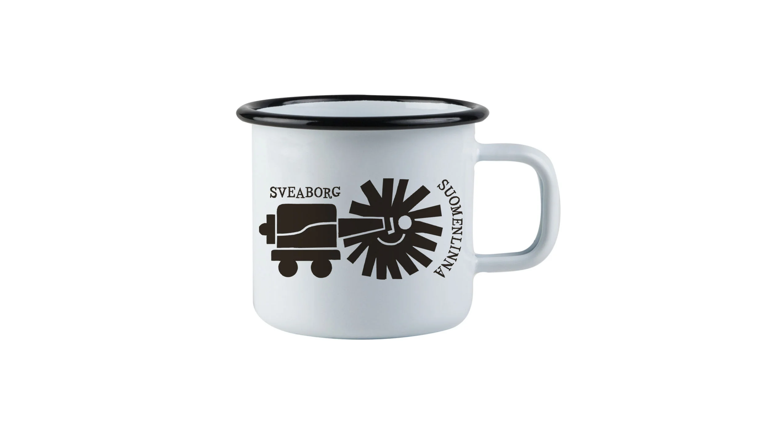 Enamel mug 3,7 dl, Suomenlinna Sveaborg . Illustration, design, 2018.