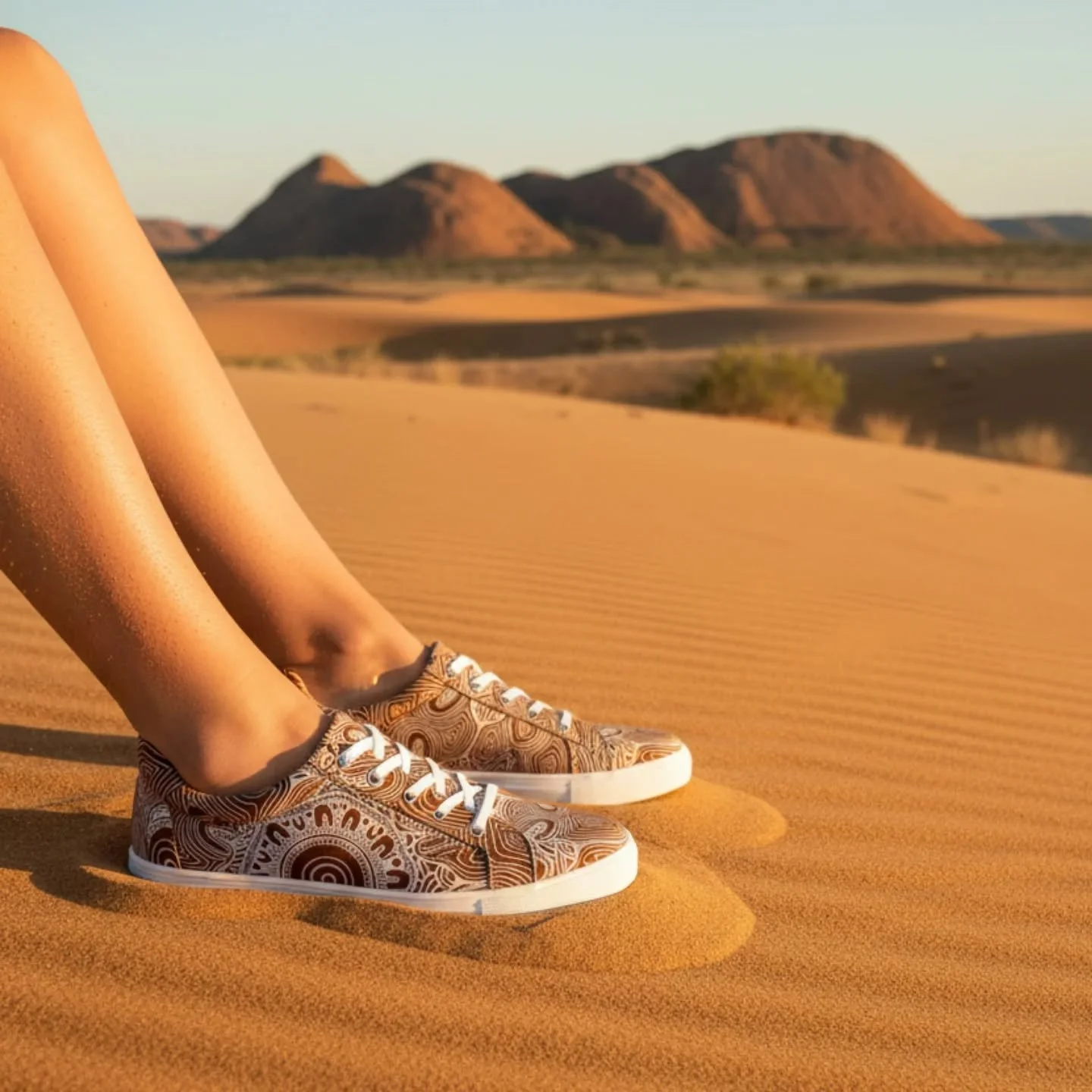Inspired by our vivid Western Australian landscapes and country the @klouds_footwear x @peterfarmerart2 CARA KARD in Purnululu Rust is an epic colourway evoking the spirit of the world famous Bungle Bungle ranges of the northern Kimberley #westernaus
