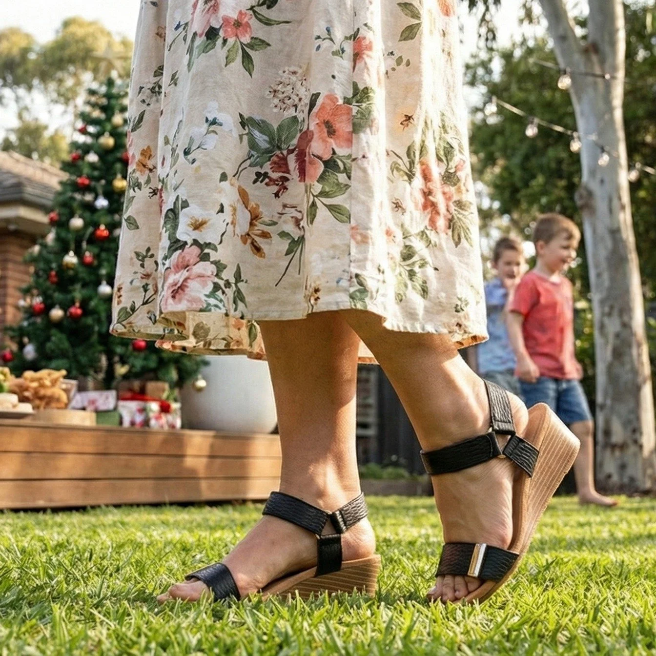 Christmas Day energy: festive, chaotic, joyful&hellip; and usually on your feet 🎄☀️

That&rsquo;s where the Silver Lining Utica sandal quietly wins. Built with a cushiony memory foam footbed and serious arch support, they&rsquo;re made for backyard 