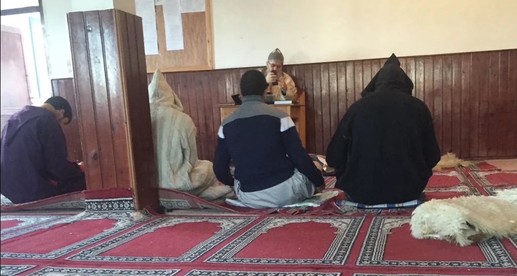 Mohamed Acharki in class in Morocco.