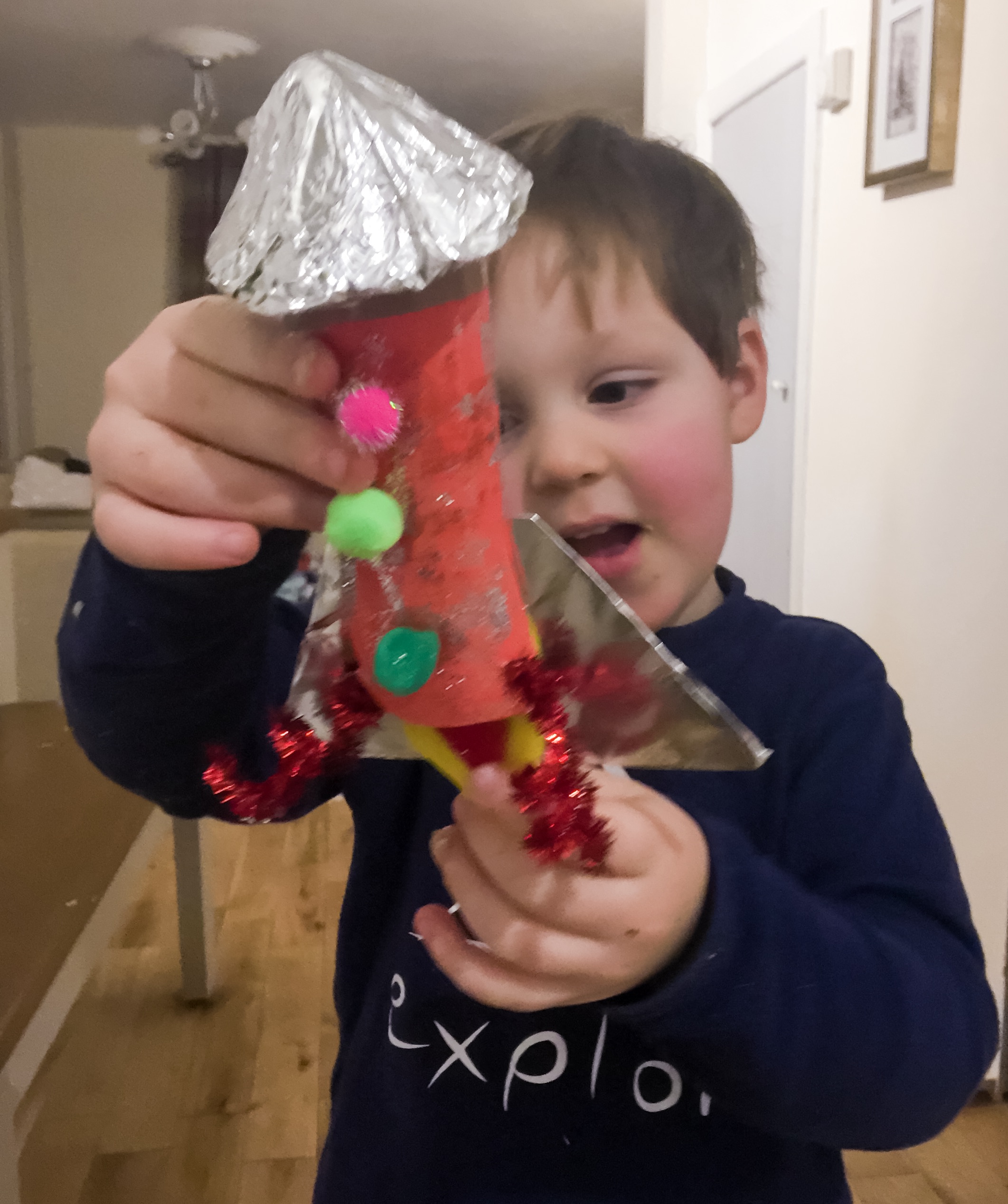 We made this rocket ship under the instruction of one of these books... although theirs looked far better, Jonah was delighted with his!