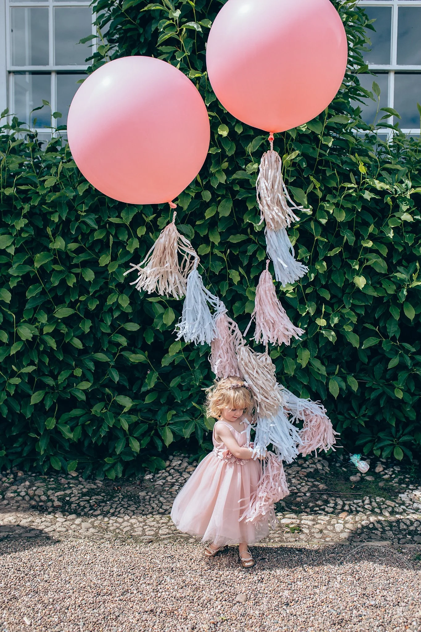 Giant pink wedding balloons