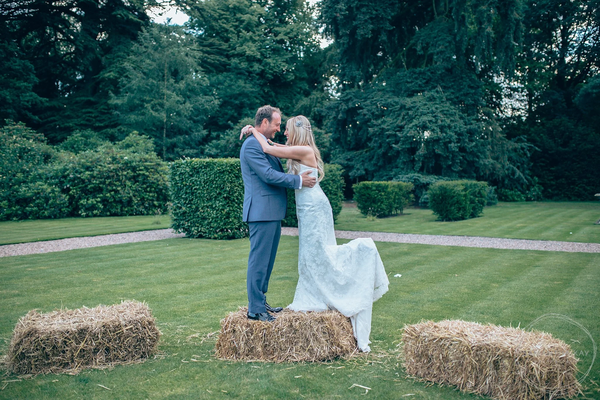Bride and groom at Iscoyd Park