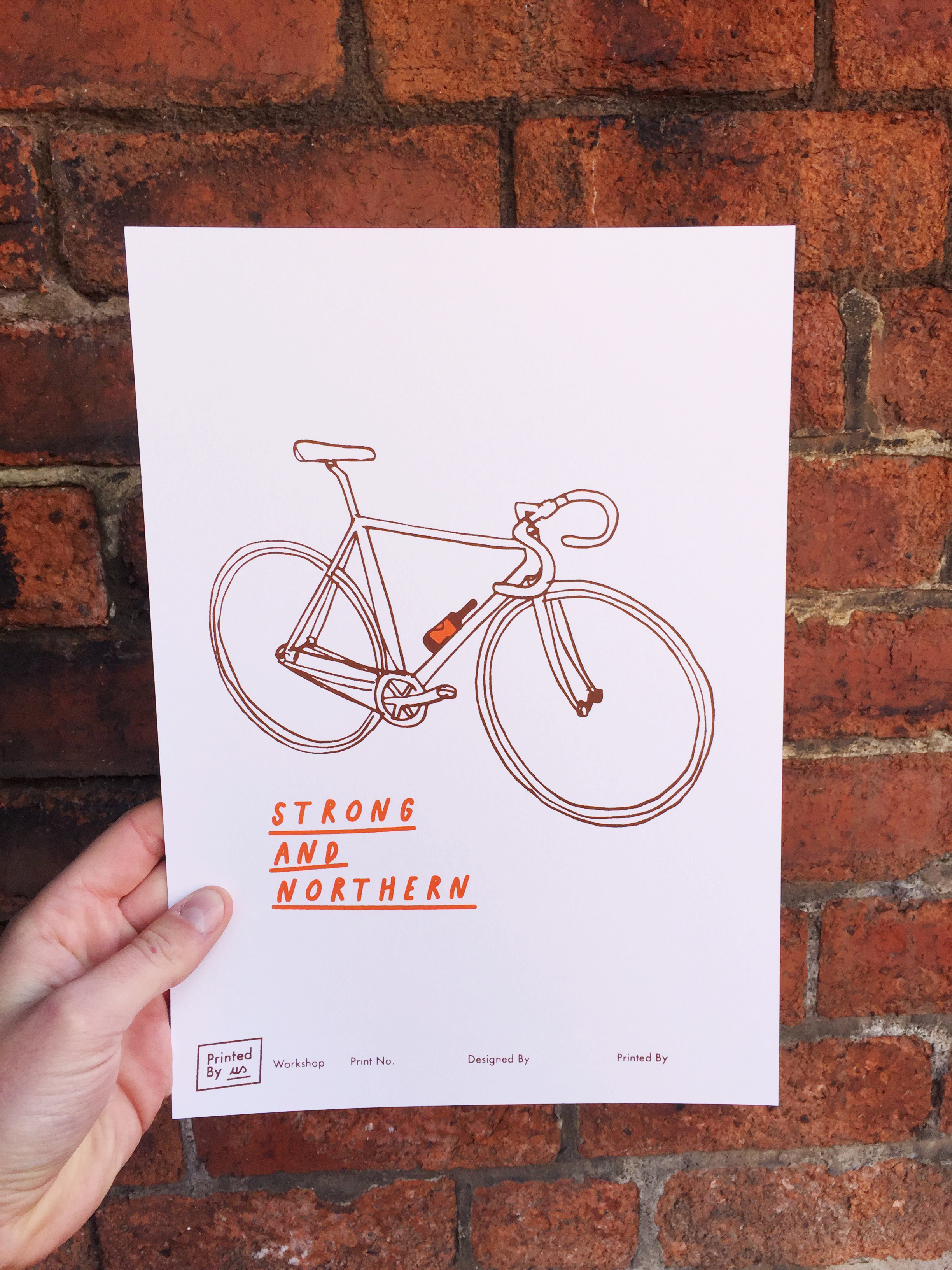 Our Strong and Northern A4 print ready for hand signing by Artist and printer.