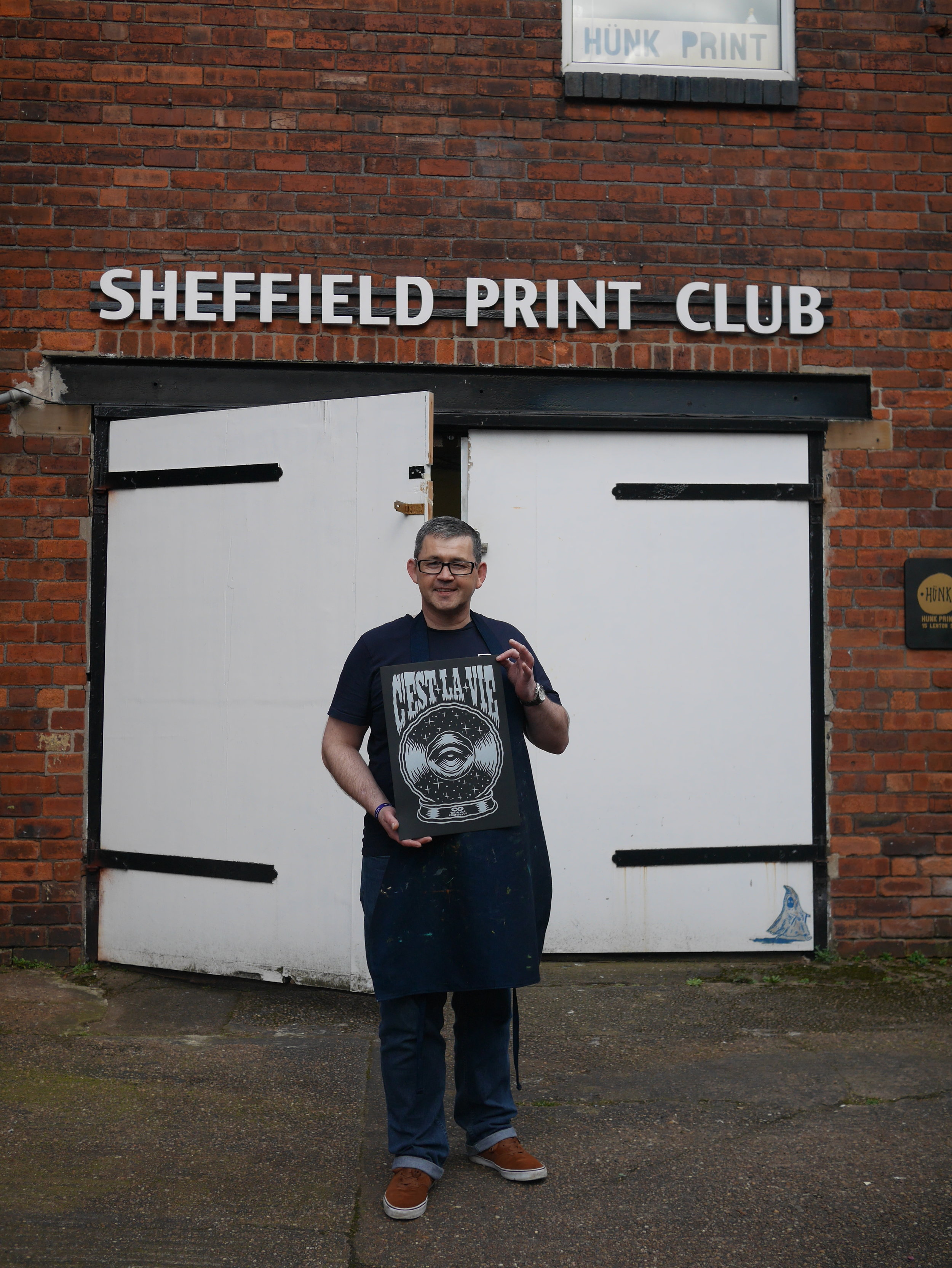 Proud as punch. Our lovely smiley scotsman Robbie holding his freshly printed C’est La Vie.