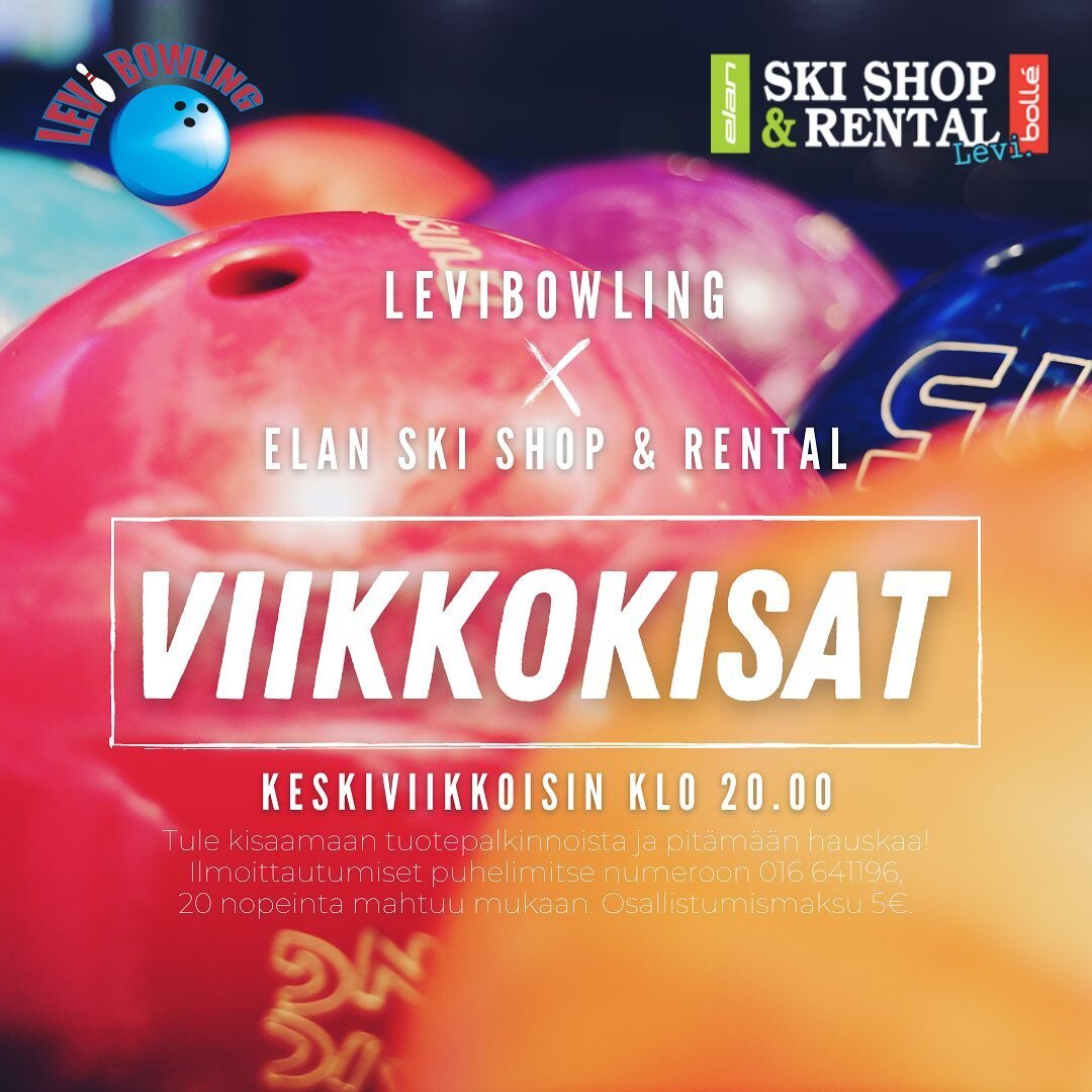 Nyt ne taas alkaa! Levibowlingin ja @elanskishoplevi viikkokisat keskiviikkoisin klo 20.00. Ilmoittaudu mukaan kisaamaan palkinnoista ja ennen kaikkea pit&auml;m&auml;&auml;n hauskaa! 🎳 

#levibowling #bowling #kaatobaari #keilaus #keilahalli #levil