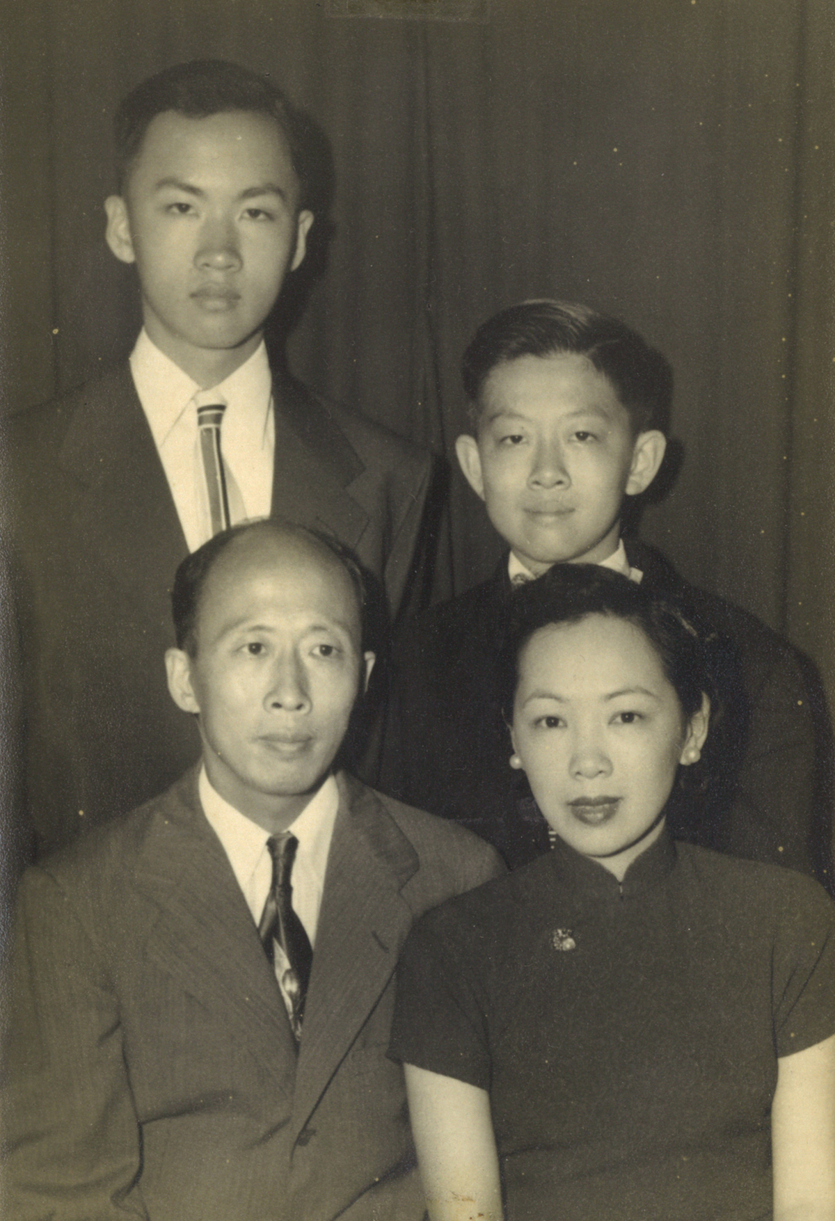 CH Lam with wife and sons
