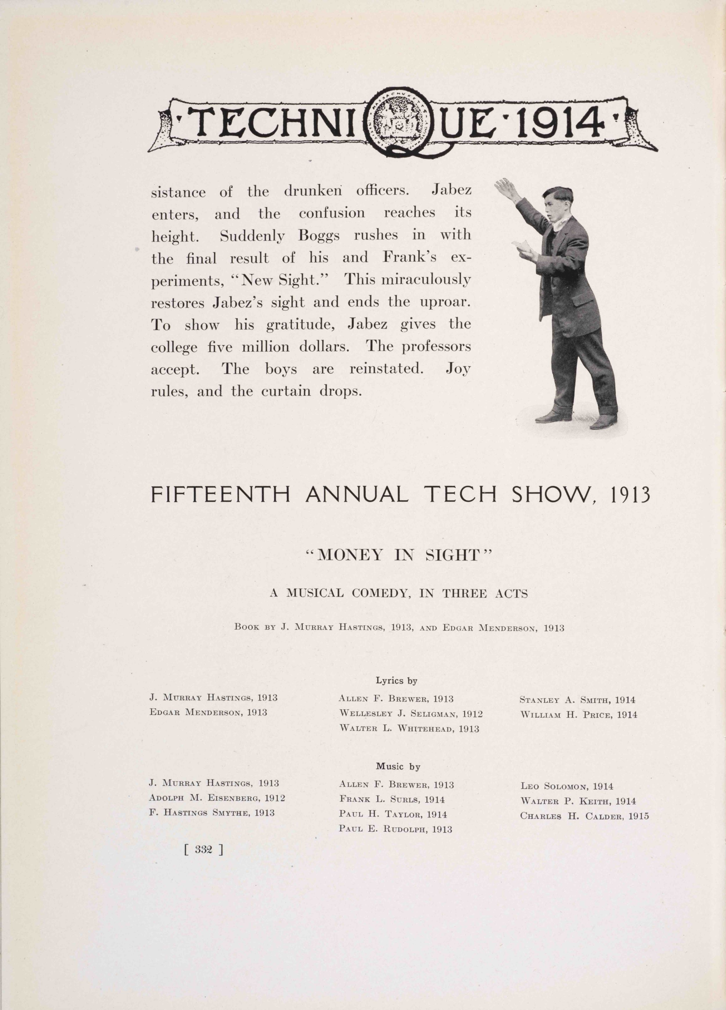 ZY Chow in Tech Show, 1913. Technique 1914. Courtesy MIT Archives and Special Collections.