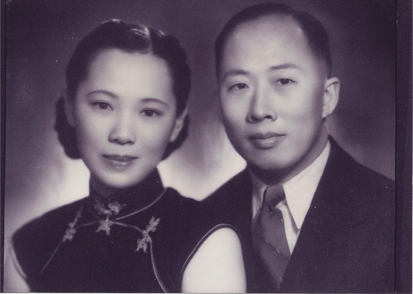 CH Lam and WK Au, 1934. Courtesy Shona Lam.