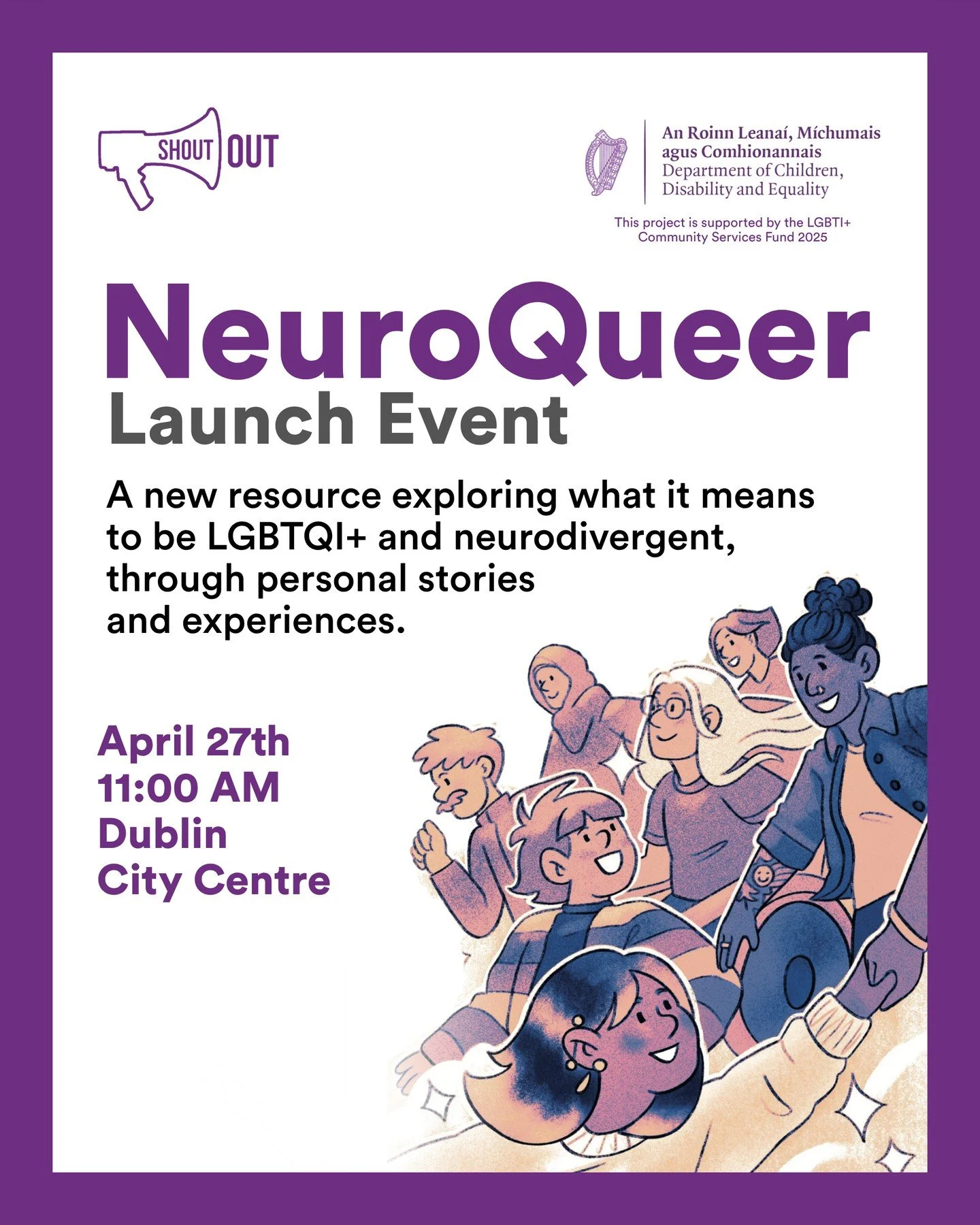 We&rsquo;re launching #NeuroQueer 💫
A brand new resource by ShoutOut exploring what it means to be neurodivergent and LGBTQI+ through real stories and lived experiences.

Be one of the first to have a look at this resource! Join us for a morning of 