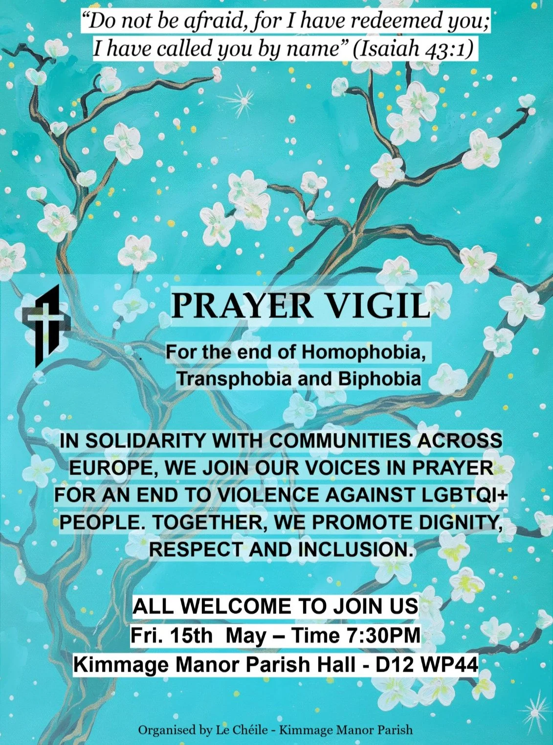 Kimmage Manor Parish are holding a vigil to mark the International Day Against Homophobia, Biphobia, Interphobia, and Transphobia (IDAHOBIT) 🕯️🌈

The vigil aims to promote solidarity between the parish community and the LGBTQI+ community, especiall