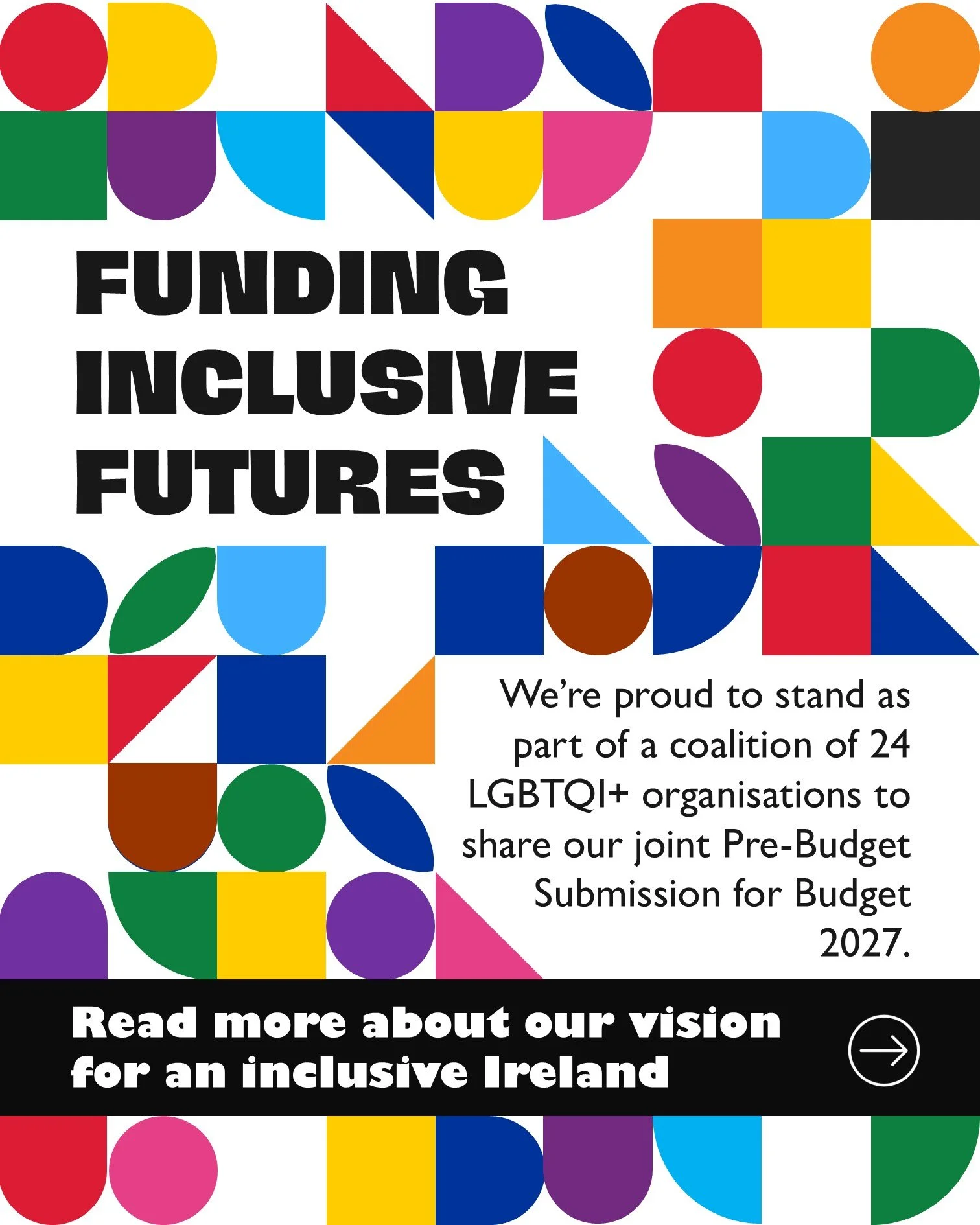 A practical path to an equitable Ireland. 
What does true inclusion look like on the ground? Today, the LGBTQI+ sector came together at Leinster House to map it out.
We are proud to stand as part of a coalition of 24 community and national organisati