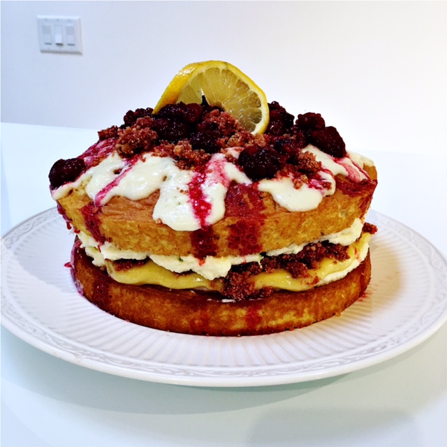 The finished masterpiece! Six layers of summertime heaven.