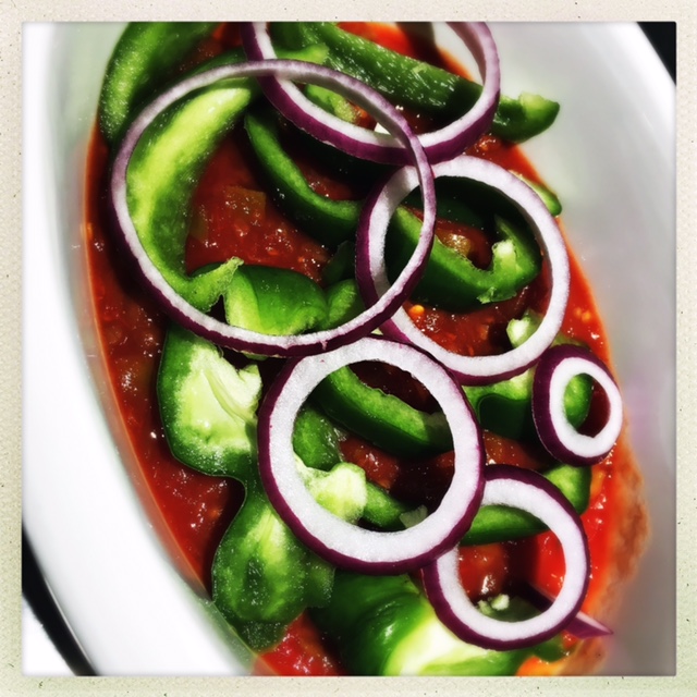 Layer any vegetables you wish on top of your salsa.