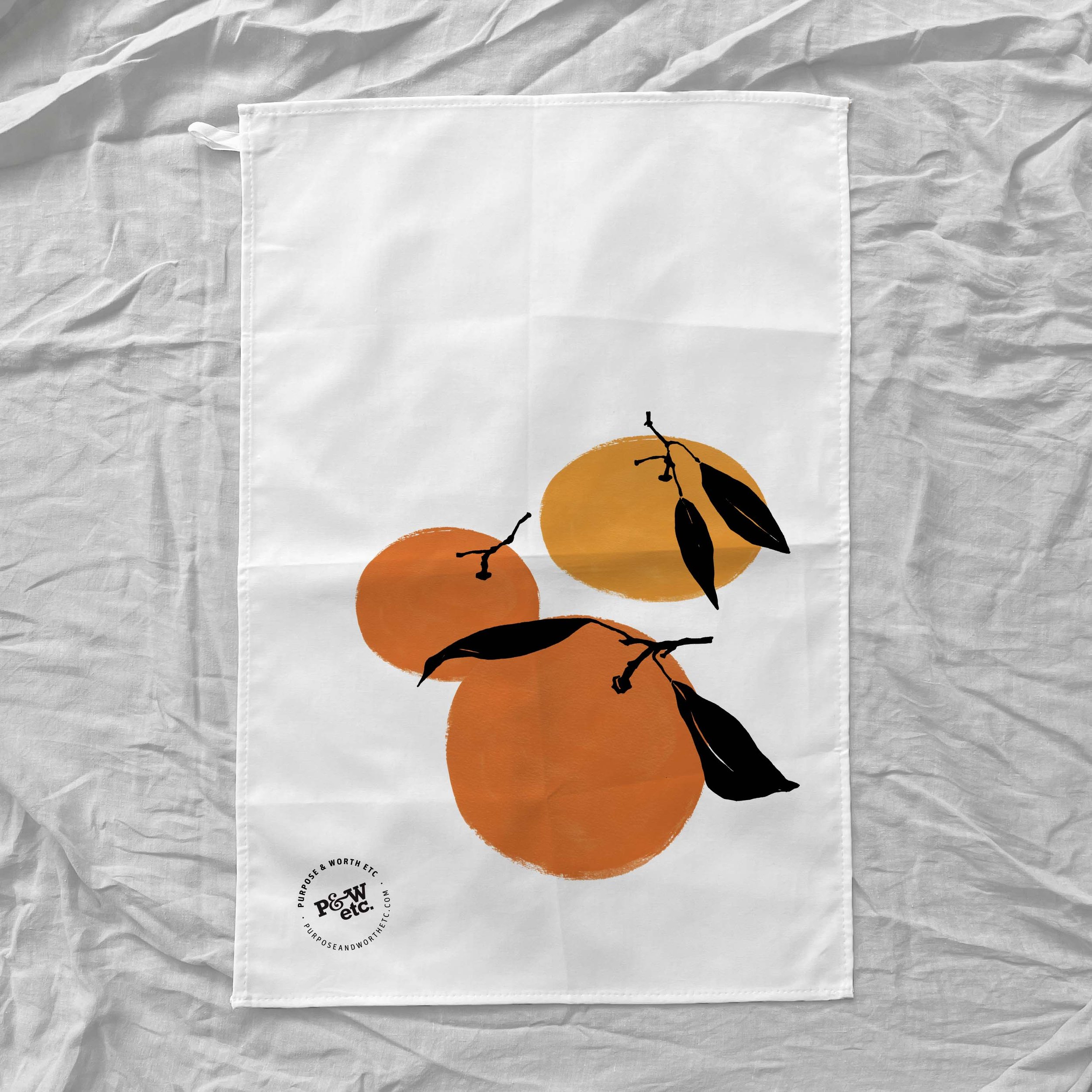 Clementines tea towel