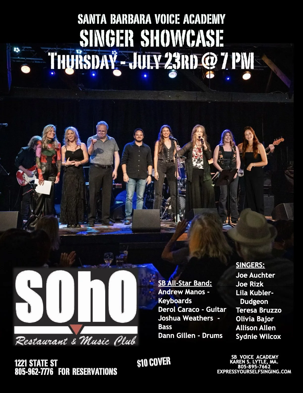 SBVA SINGER SHOWCASE@ SOHO RESTAURANT &amp; MUSIC CLUB