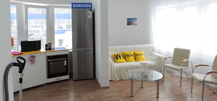 Interior de la casa diseñada por Apis Cor.