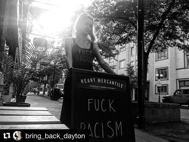 #Repost @bring_back_dayton with @get_repost
・・・
May 23, 2019, Dayton, OH&mdash;Brittany, co-owner of the extremely popular Heart Mercantile, joins other Oregon District storefronts as Dayton mentally and physically prepares itself for the arrival of 