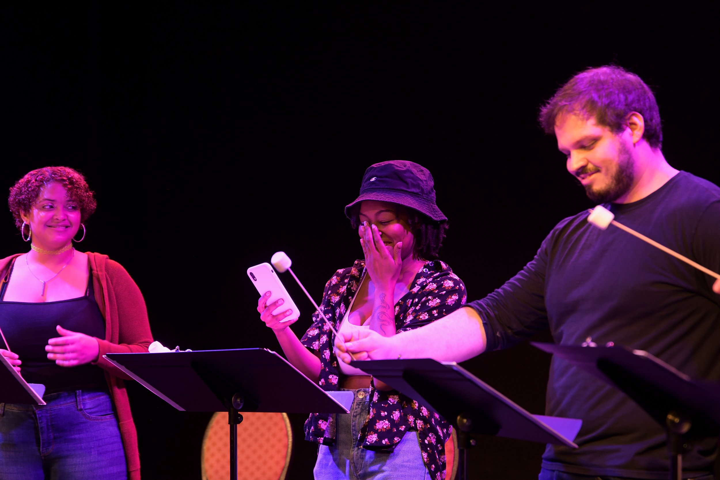   Alizae Powell, Danielle Truss, &amp; Evan Moore-Coll in the 2021 Staged Reading (Photo by Alex Settineri)  