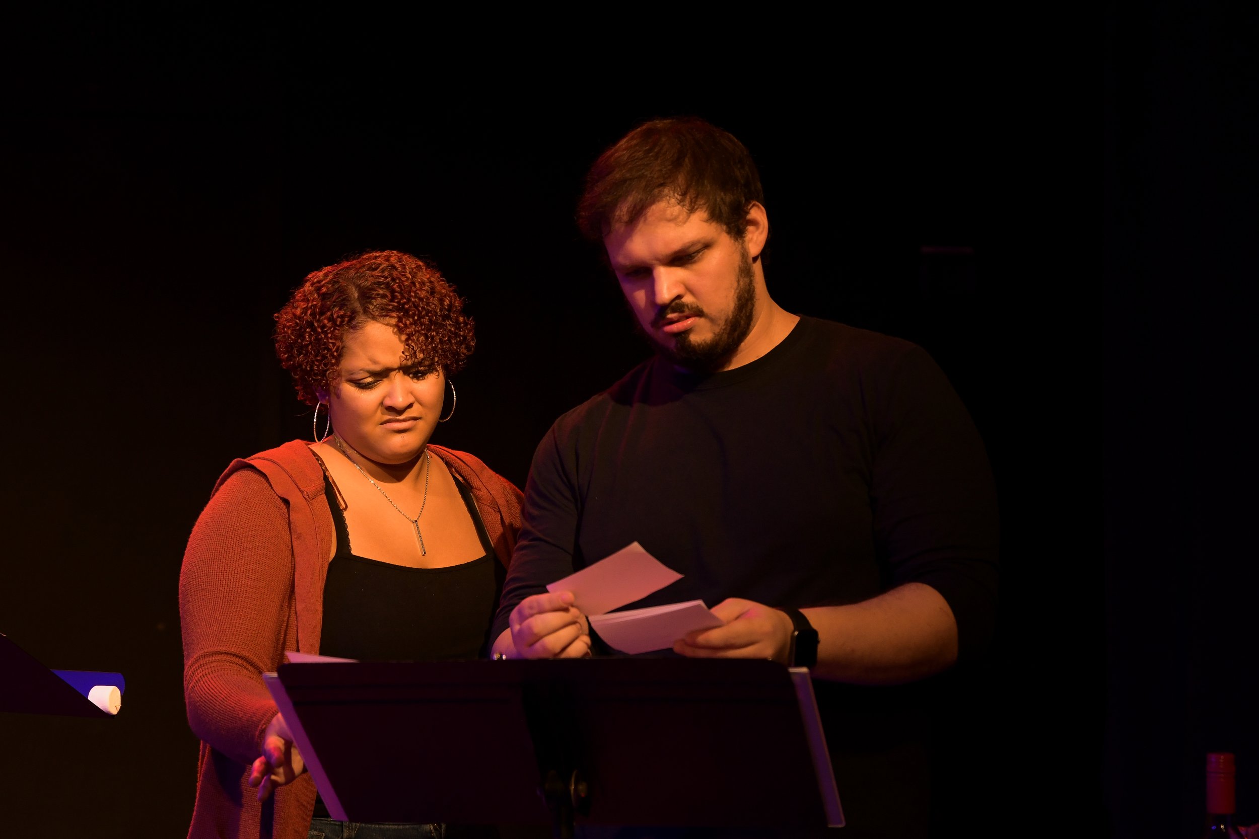   Alizae Powell &amp; Evan Moore-Coll in the 2021 Staged Reading (Photo by Alex Settineri)  