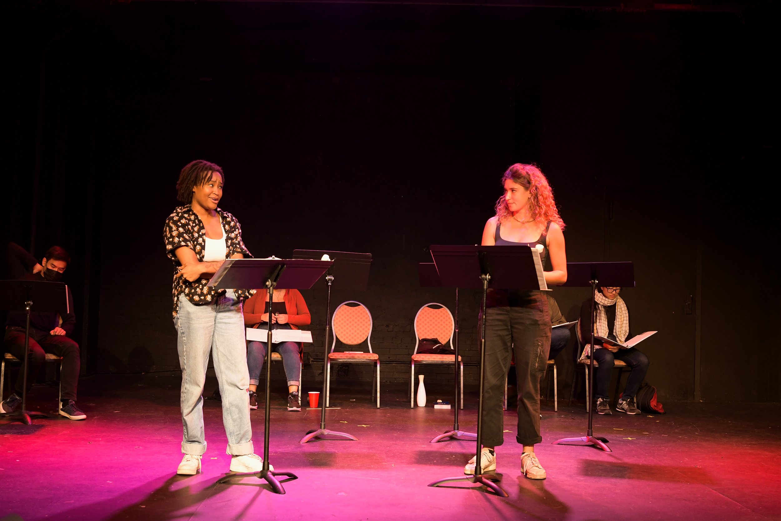   Danielle Truss, &amp;Talia Frank-Stempel in the 2021 Staged Reading (Photo by Alex Settineri)  