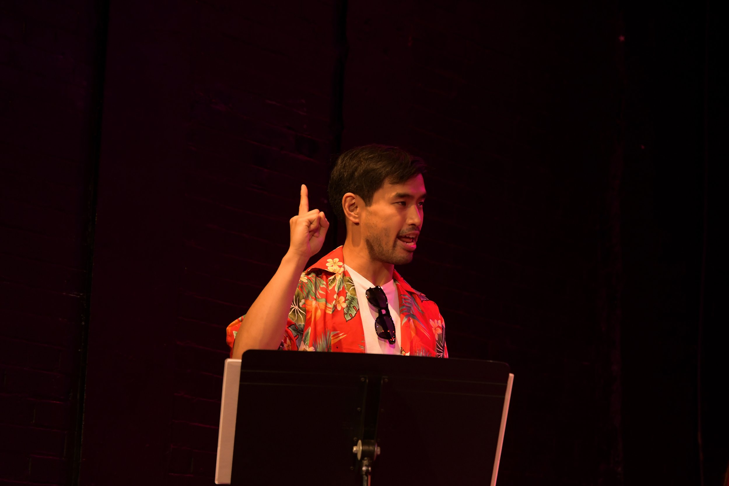   Nicky Khor in the 2021 Staged Reading (Photo by Alex Settineri)  