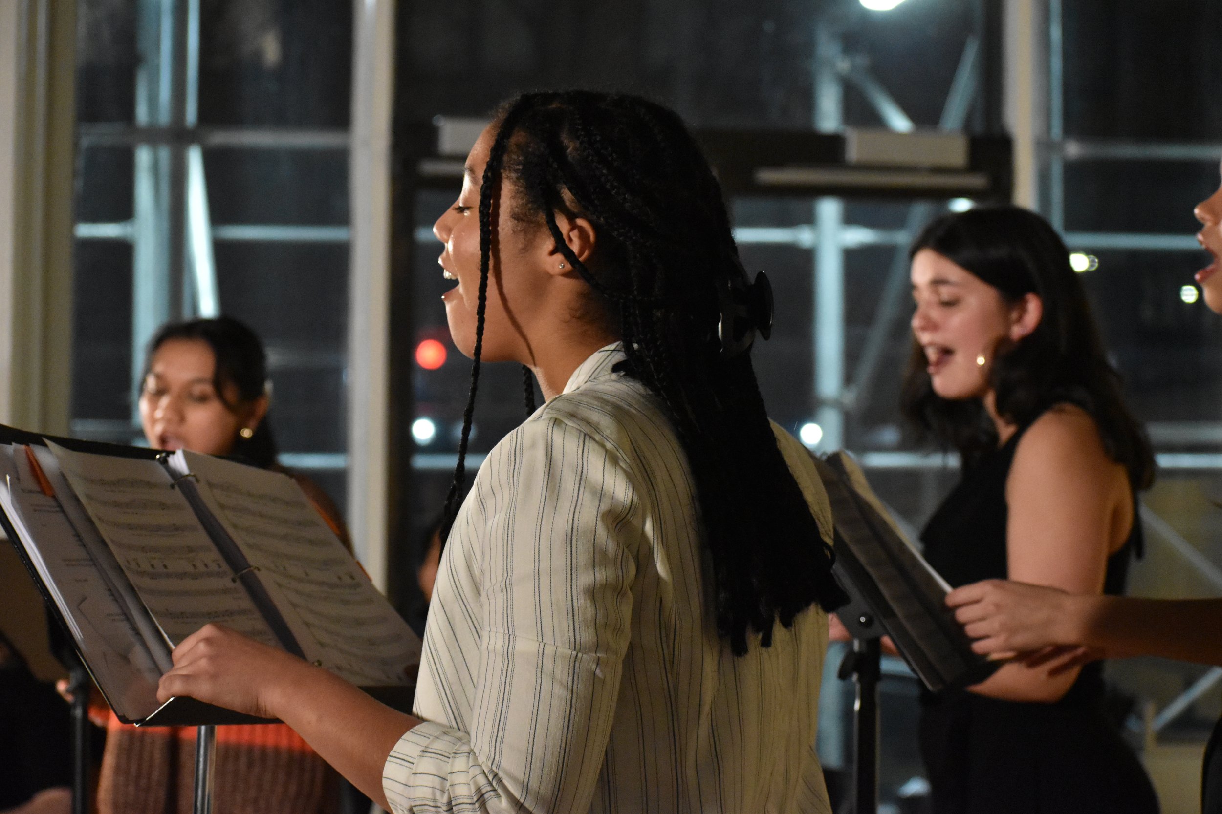   Anna Maria Ferrari, Sawyer Evans, Lily Soto, &amp; Marielle Utayde in the 2024 NYU Workshop (Photo by Francesca DiMiceli)  