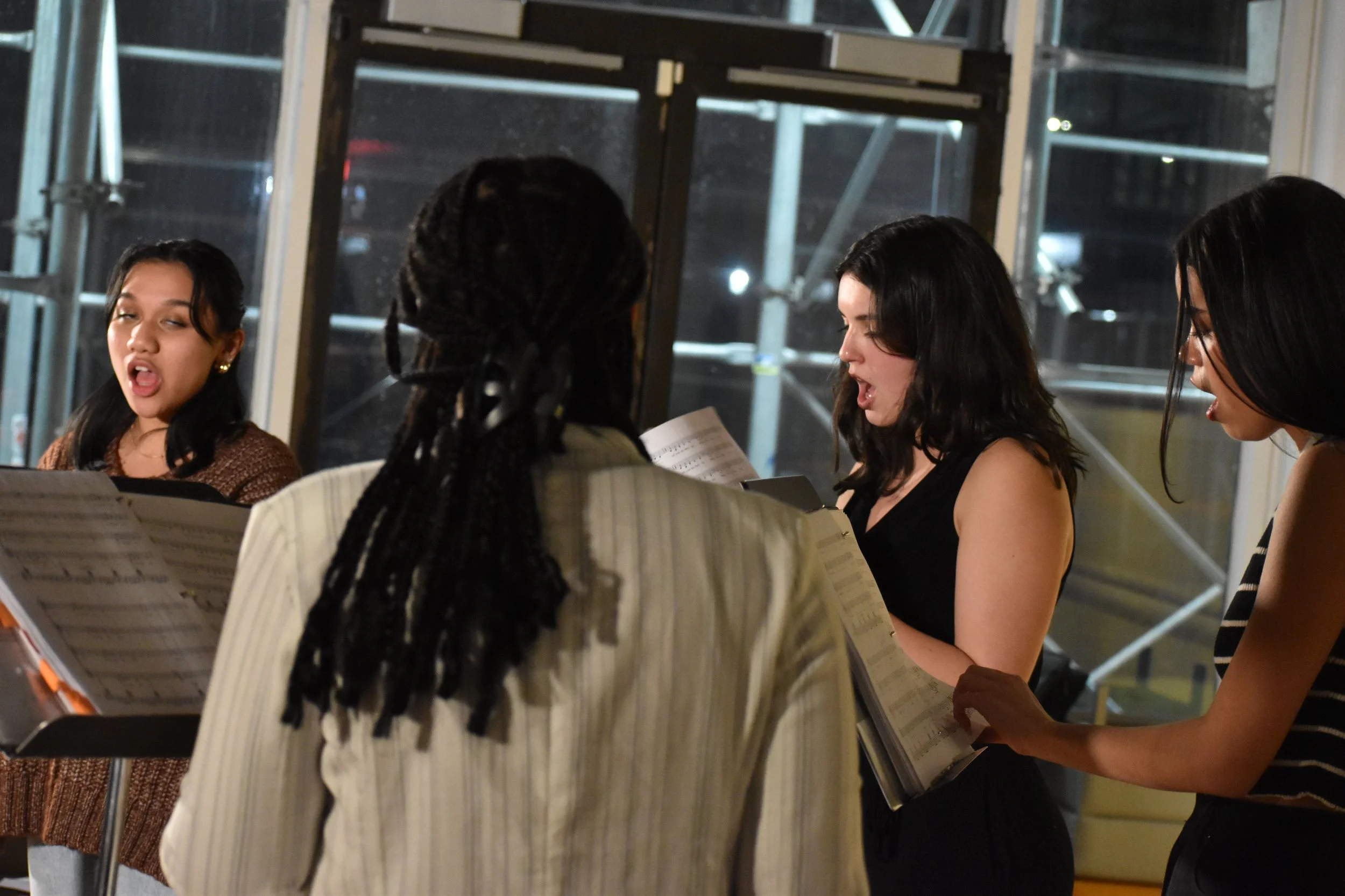   Anna Maria Ferrari, Sawyer Evans, Lily Soto, &amp; Marielle Utayde in the 2024 NYU Workshop (Photo by Francesca DiMiceli)  