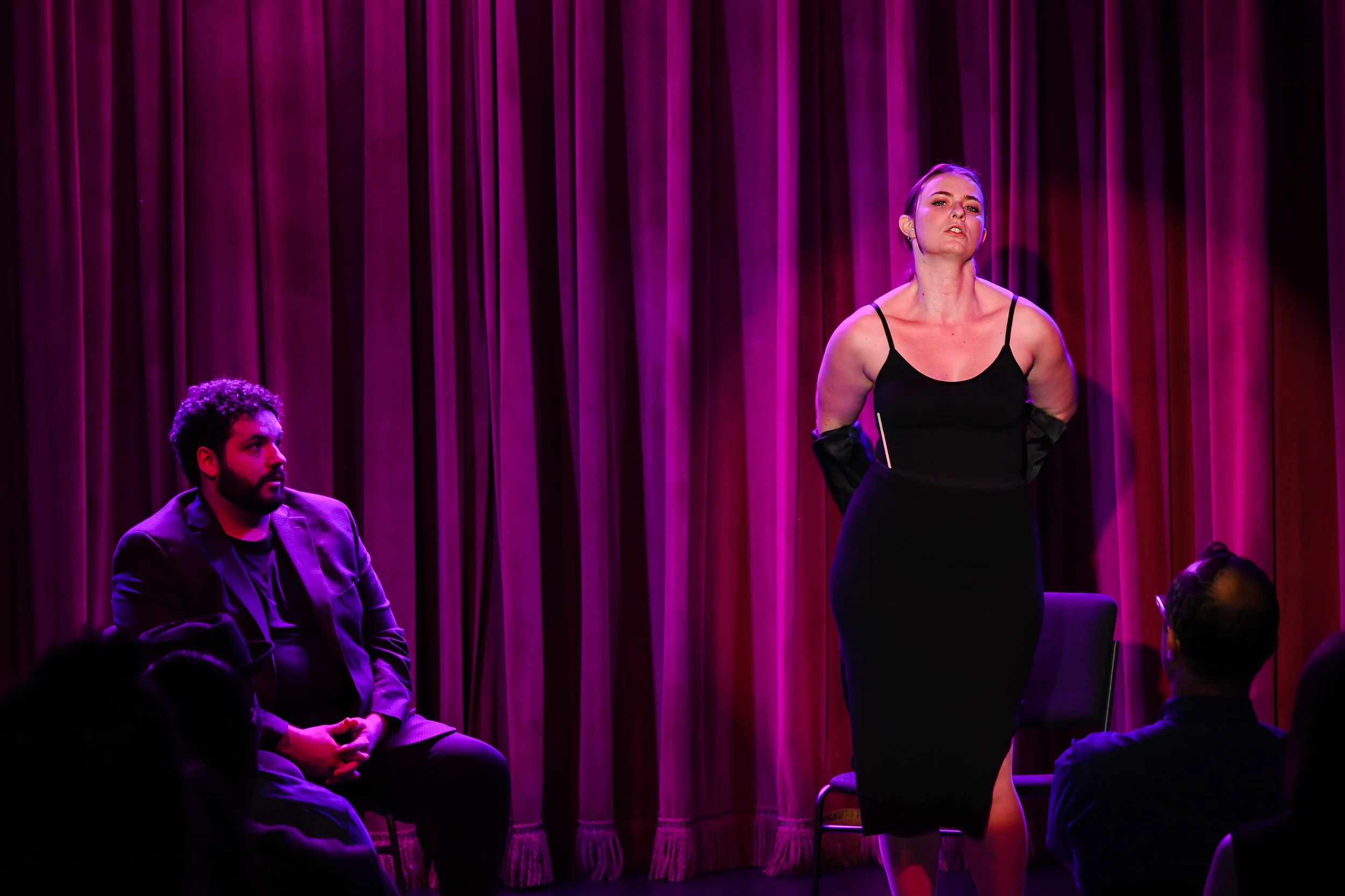   Anne-Marie Pietersma &amp; SMJ in the June 2024 Premiere at Ars Nova (Photo by Allison Stone)  