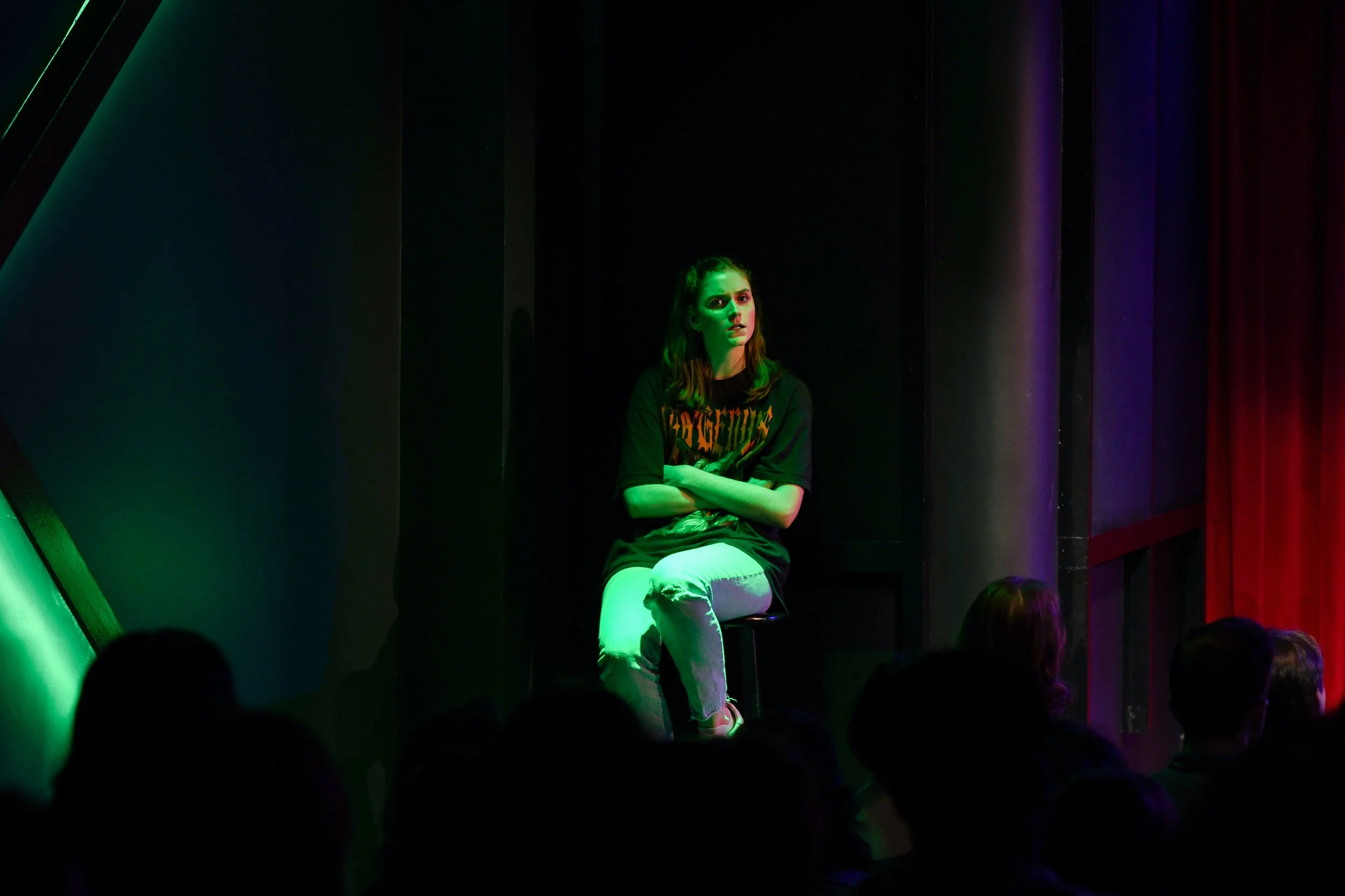   Grace Guichard in the June 2024 Premiere at Ars Nova (Photo by Allison Stone)  